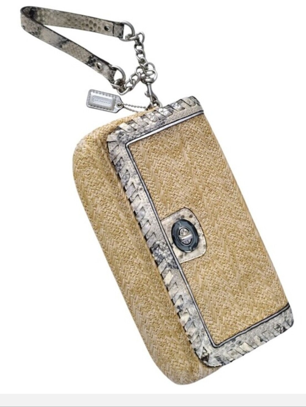 Coach Turnlock STRAW CLUTCH
